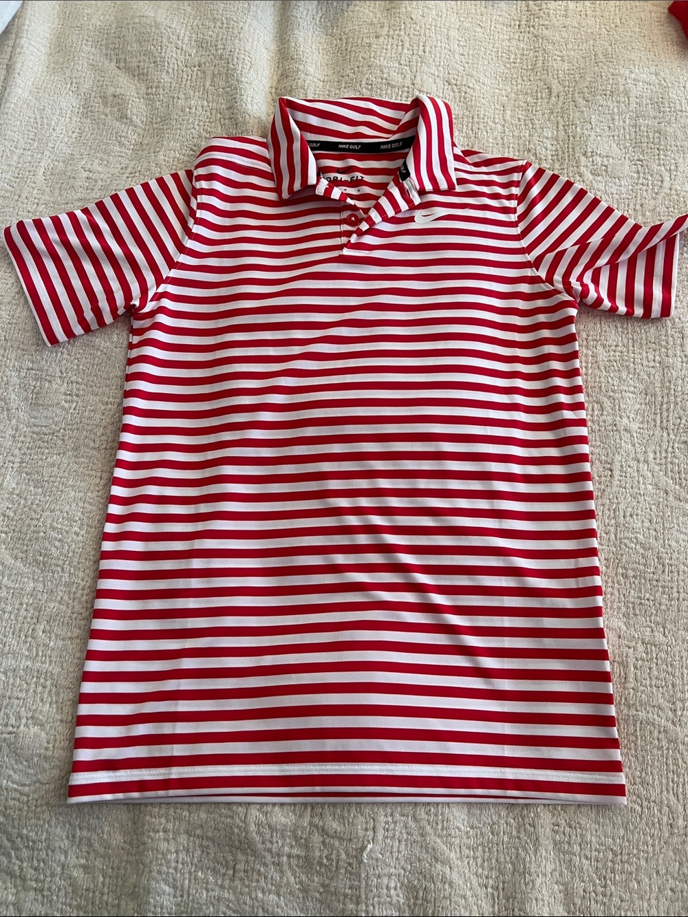 Nike Dri-Fit Clemson Ladies Polo Shirt Size Medium Red and White